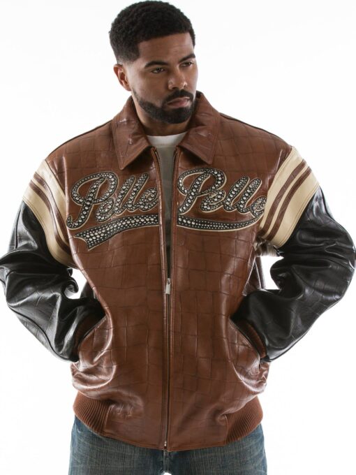 pelle pelle major league chestnut croc skin jacket