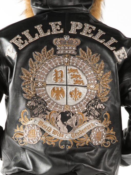 pelle pelle new buchanan crest black jacket