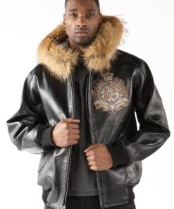 pelle pelle new buchanan crest black leather jacket