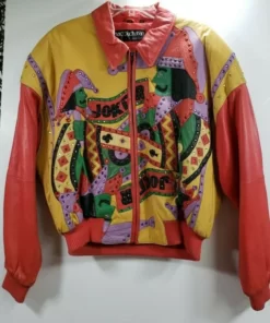 Marc Buchanan Pelle Pelle Joker & King Rhinestone Leather Jacket