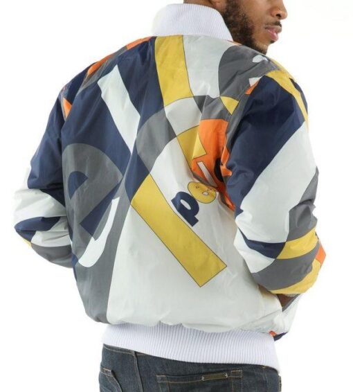 Men Abstract Pelle Pelle Polyester Jacket.