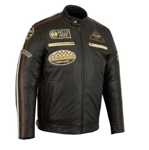 Pelle Fashion Motorbike Motorcycle Black Leather Jacket