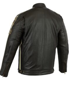 Pelle Fashion Motorbike Motorcycle Black Leather Jacket.