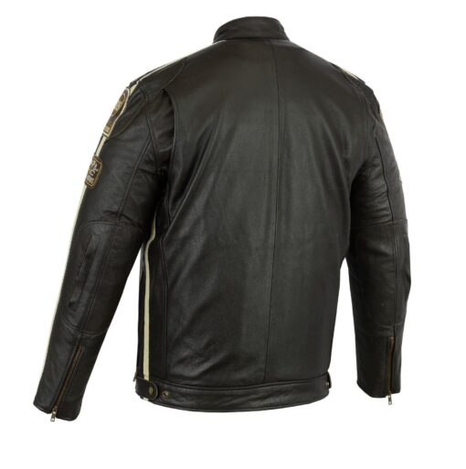 Pelle Fashion Motorbike Motorcycle Black Leather Jacket.