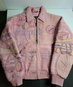 Pelle Pelle Artsy Pink Leather Jacket With Zipper Closure