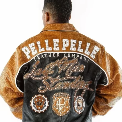 Pelle Pelle Black And Brown Leather Jacket.