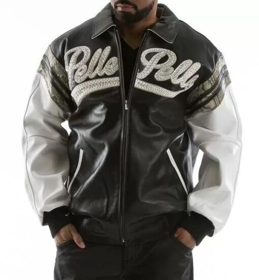 Pelle-Pelle-Black-White-Major-League-Leather-Jacket-2