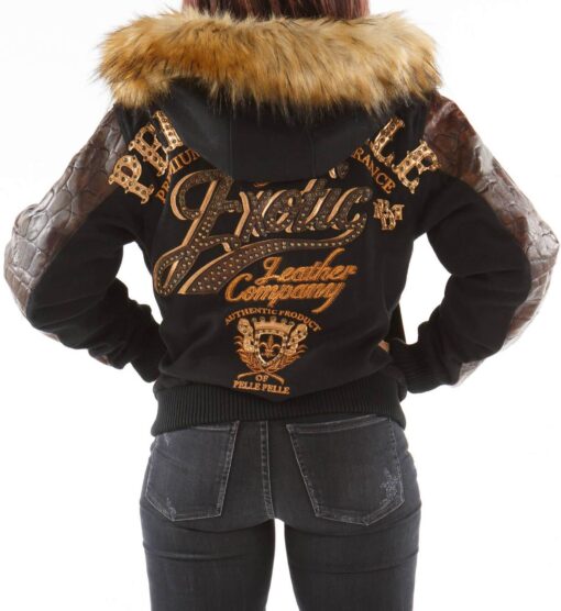 Pelle-Pelle-Brown-Exotic-Fur-Hood-Wool-Jacket-1