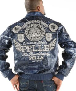 Pelle Pelle Eye On The Prize Blue Leather Jacket