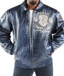 Pelle Pelle Eye On The Prize Blue Leather Jacket.