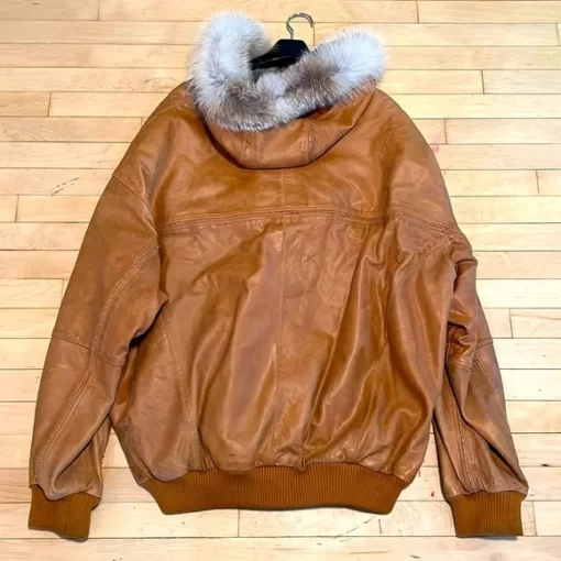 Pelle Pelle Fox Fur Tan Leather Jacket.