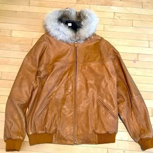 Pelle Pelle Fox Fur Tan Leather Jacket