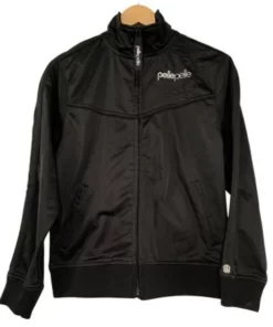 Pelle Pelle Girls Black Full Zip Athletic Track Jacket.