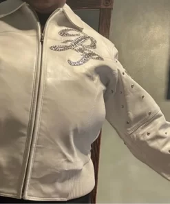 Pelle Pelle Ladies White Leather Bomber Jacket