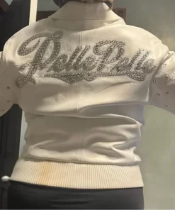 Pelle Pelle Ladies White Leather Bomber Jacket.