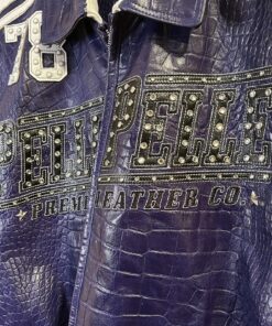 Pelle Pelle Marc Buchanan Blue Rhinestone Studded Jacket