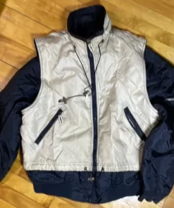 Pelle Pelle Marc Buchanan Silver Vest And Blue Jacket.