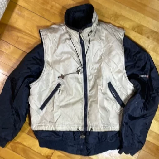 Pelle Pelle Marc Buchanan Silver Vest And Blue Jacket.