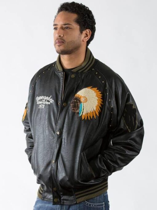 Pelle-Pelle-Mens-Bomber-Black-Indian-Renegades-Jacket