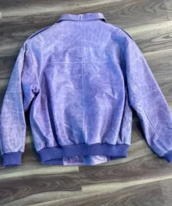 Pelle Pelle Purple Leather Bomber Jacket.