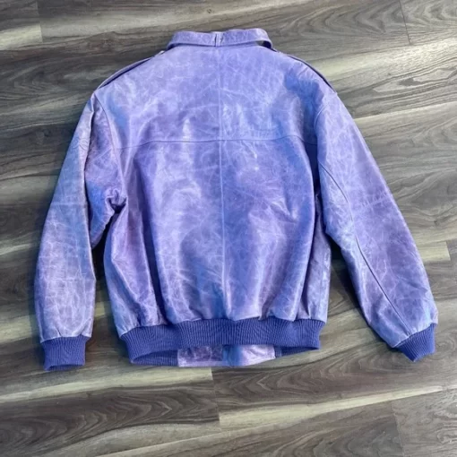 Pelle Pelle Purple Leather Bomber Jacket.