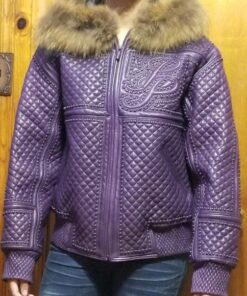 Pelle Pelle Purple Leather Hooded Jacket