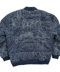 Pelle Pelle Quilted Blue Polyester Bomber Jacket.