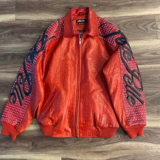 Pelle Pelle Red Leather Bomber Jacket