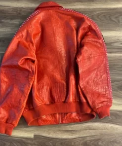 Pelle Pelle Red Leather Bomber Jacket.