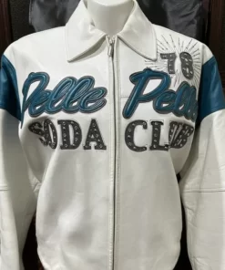 Pelle Pelle Soda Club 1978 White Leather Jacket.