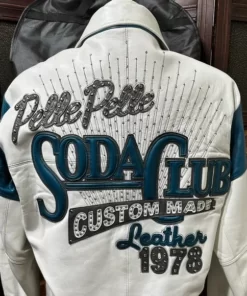 Pelle Pelle Soda Club 1978 White Leather Jacket