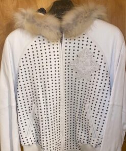 Pelle Pelle White Leather Hooded Jacket