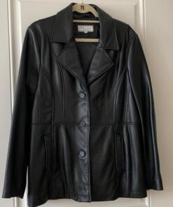 Pelle Pelle Womens Black Leather Blazer