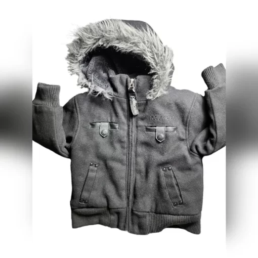 Pelle Pelle Wool Grey Hooded Jacket.