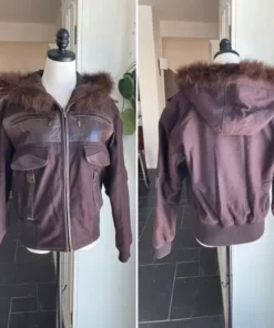 Pelle Pelle Wool Leather Fox Fur Bomber Jacket