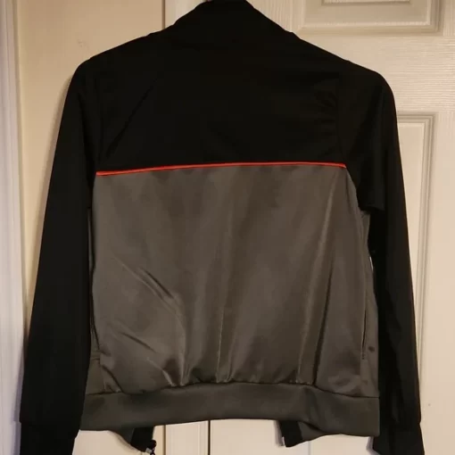 Pelle Track Zip Up Black And Grey Bomber Jacket.