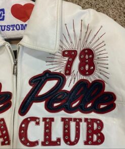 Rare Vintage Leather Pelle Pelle Soda Club White Jacket.