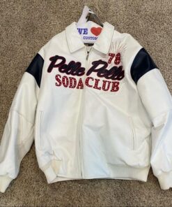 Rare Vintage Leather Pelle Pelle Soda Club White Jacket