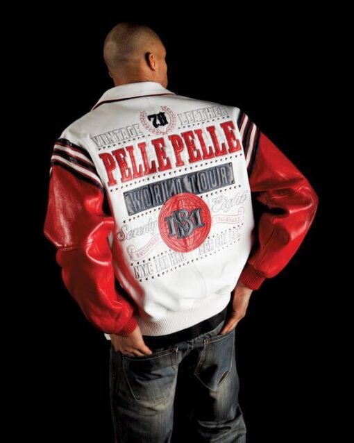 Pelle Pelle White Red Vintage Leather Jacket