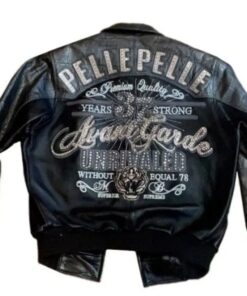 Pelle Pelle Unrivaled Black Leather Bomber Jacket