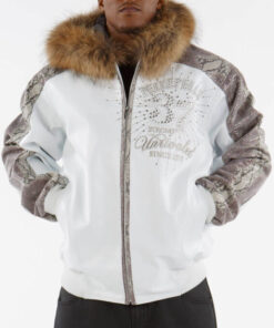 Avant Garde White Pelle Pelle Fur Hood Jacket