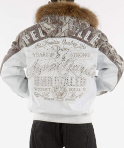 Avant Garde White Pelle Pelle Fur Hood Jacket.