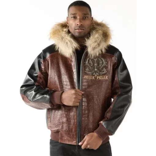 Exclusive Pelle Pelle Men Fearless Brown Jacket.