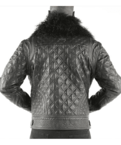 Pelle Pelle Biker Men Quilted Grey Jacket.