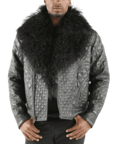 Pelle Pelle Biker Men Quilted Grey Jacket