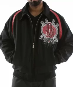 Pelle Pelle Black Red Lion Wool Jacket