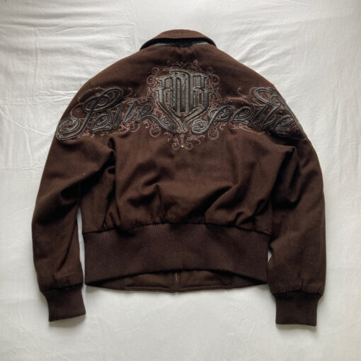 Pelle Pelle Brown Wool Varsity Jacket