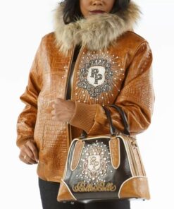 Pelle Pelle Crest Brown Studded Jacket