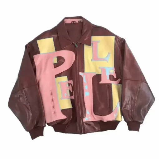 Pelle Pelle Maroon Leather Bomber Jacket