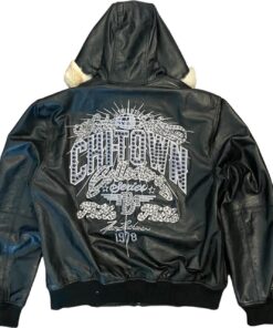 Pelle Pelle Men's Black And Silver Chi-town Jacket.